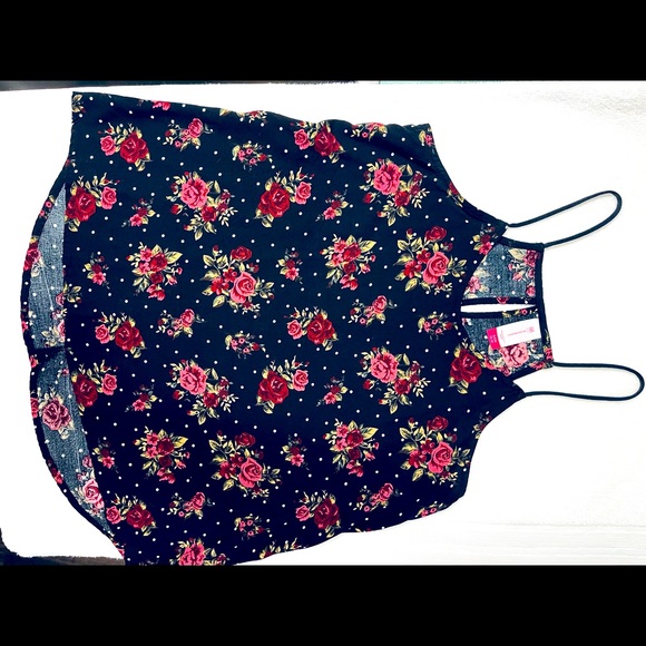 spaghetti strap floral polka dot halter tank NOT ADJUSTABLE & NO CLOSURES pullon - Picture 2 of 15